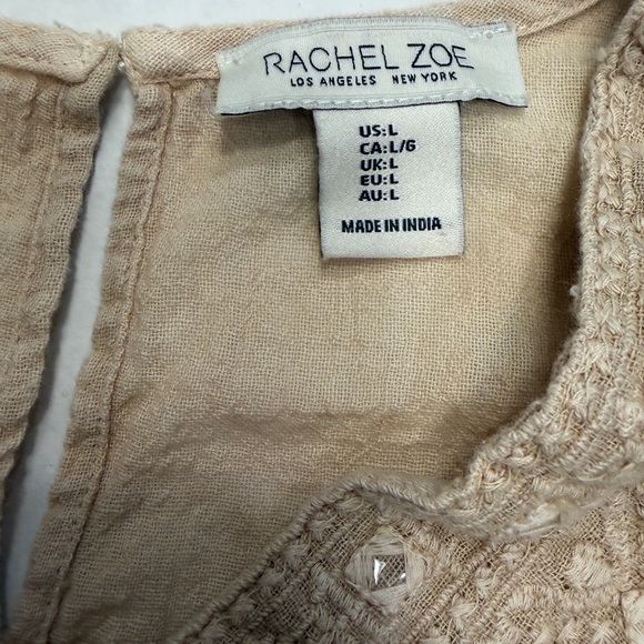 Rachel Zoe Beige Lace Detail Blouse size L - Picture 4 of 4